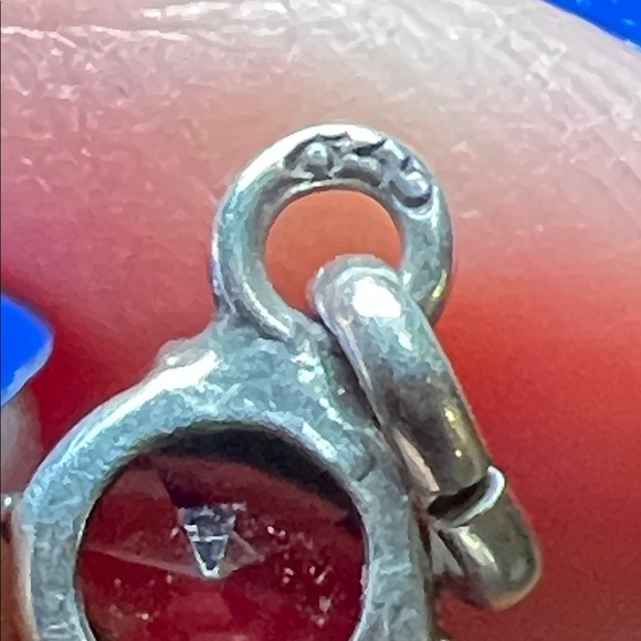 Antique Czech Colorful Iris Glass Sterling Cross Pendant Charm 1920s - Picture 5 of 5